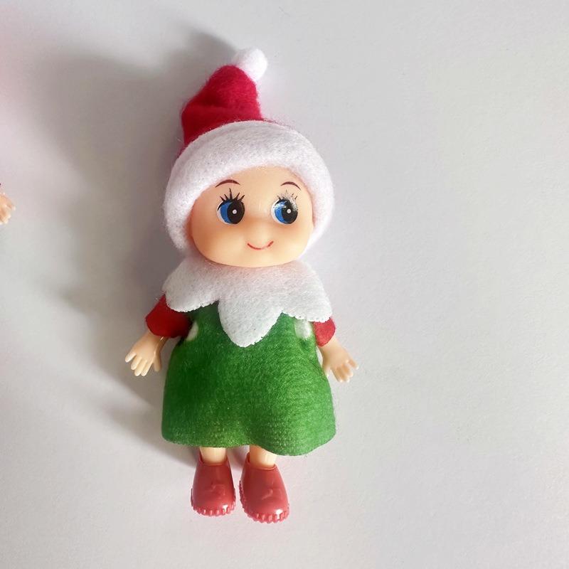 

Кукла рождественский эльф для детей, мини-игрушка, забавные игривые куклы-эльфы, рождественские подвижные маленькие эльфы, сидящие на полке с болтающимися ногами