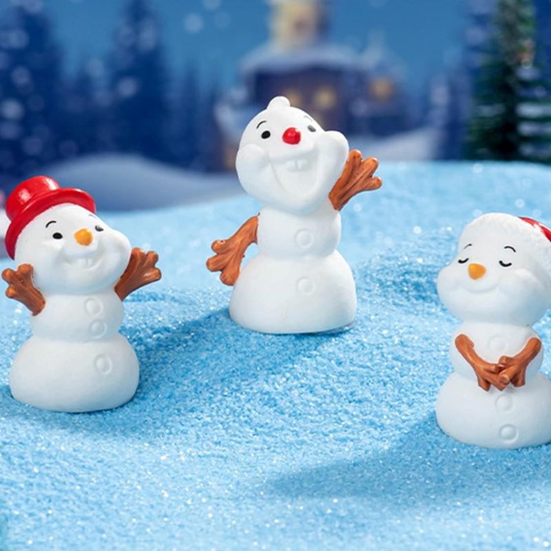 5Pcs Miniature Resin Snowman Figurine Festival Ornament Christmas Tree Decoration For Tabletop Mantels Wreath Display Y5GB