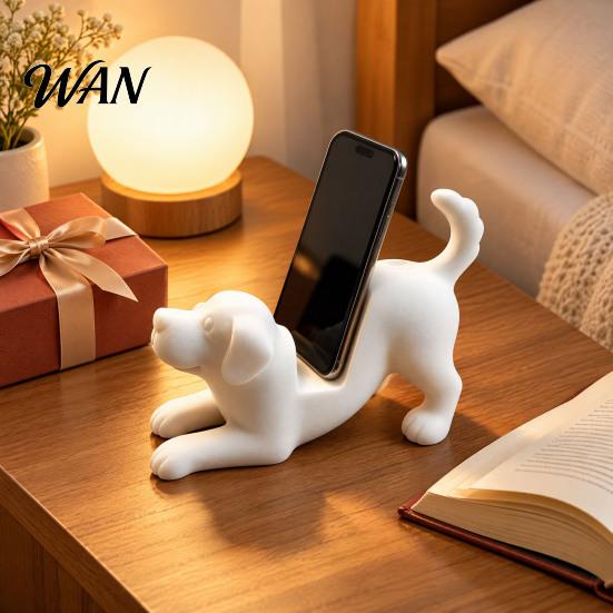 PLA Plastic Phone Holder Puppy Cell Holder, Decorative Smartphone Mount, Mobile Hand Free Movie Watching Stand Ornament for Office Table Home