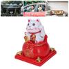 Cat Statue Automatic Waving Arm Solar Powered Wealth Welcoming   Cat for Present Cash Register Home Decoration