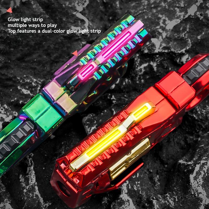 Novelty Fidget Toy Alloy Mini Shell Ejecting Gun Hand Spinner Fun Stress Relief Multiple Modes Christmas Birthday Gift for Boys