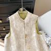 Loose thin vest spring summer vest women's high-end retro printing literary and casual exterior