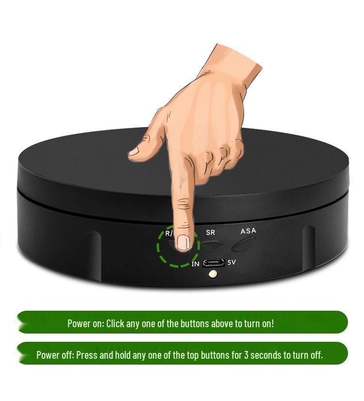 Rotating Display Stand with Mirror - USB Charging for Jewelry, Figures & Live Broadcast