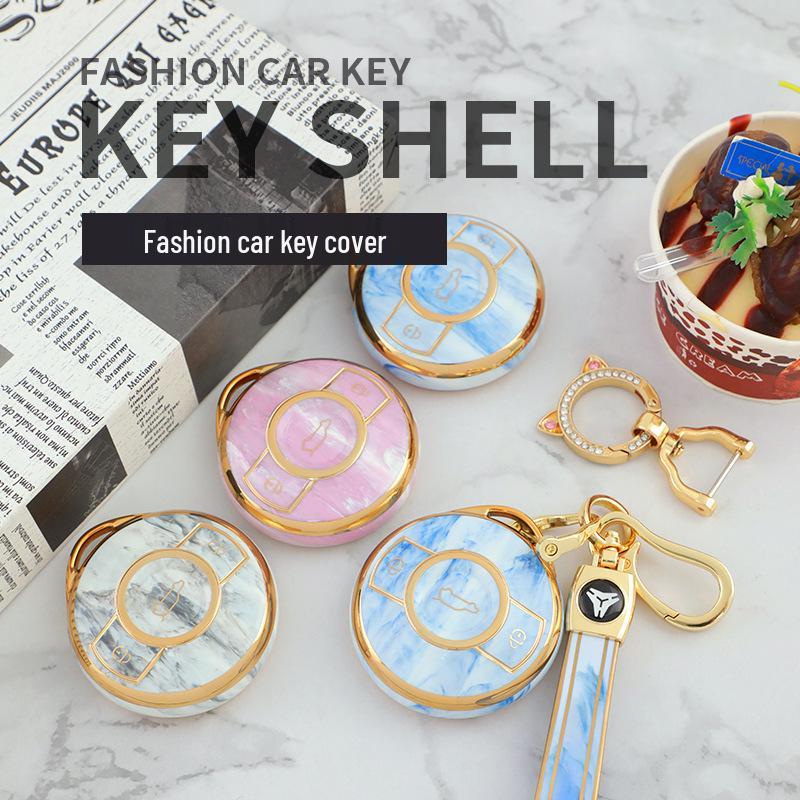 Mercedes-Benz Smart Elf TPU Key Case with Gold Edge