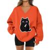 Women's V-neck Dropped Shoulder Halloween Print Sports Sweatshirt Top