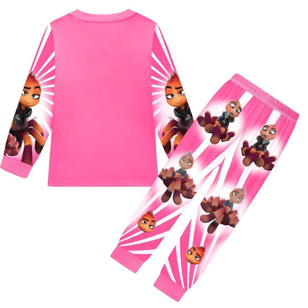 Kids Boys Girls Anime Cartoon Bad Guys Printed Casual Long Sleeves T-Shirt Pants Trousers Clothes Set