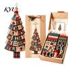 Accroche Murale Festive pour la Maison DIY Kit d'Assemblage Arbre de Noël Patchwork Surdimensionné, Ensemble d'Assemblage Tissu à Carreaux Rétro Décoration avec Ornements pour la Décoration des Fêtes Et