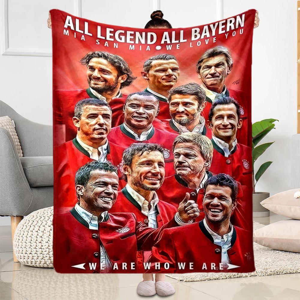 Bayern Munich Blanket Warmthful Decor Perfect for Office Chair Livingroom Seaside Four Seasons Universal Playful Design