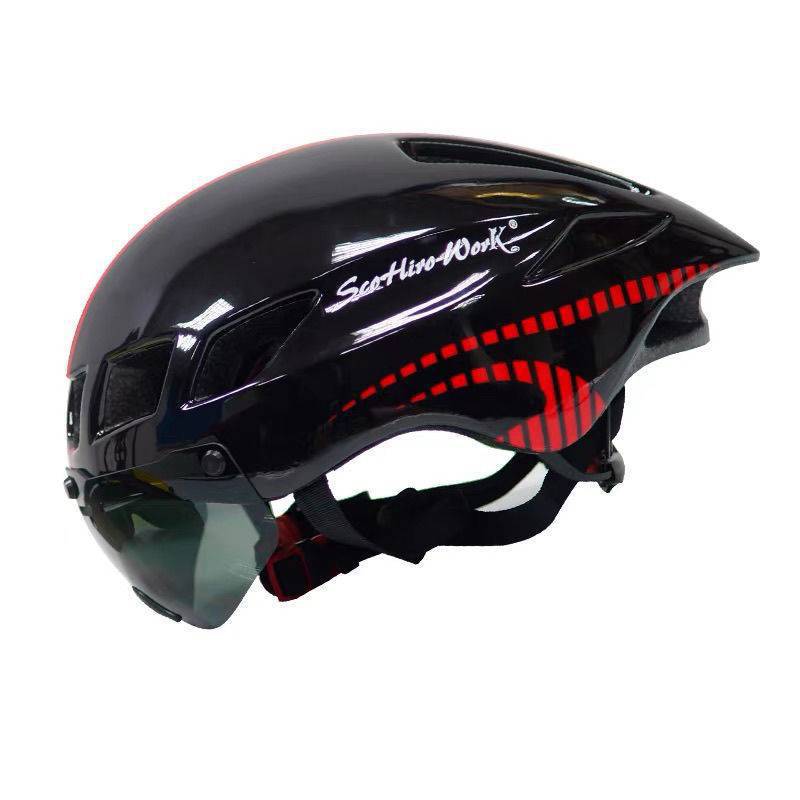 Goggles bicycle helmet integrated mountain road pneumatic goggles roller skating wind breaking electric vehicle helmet