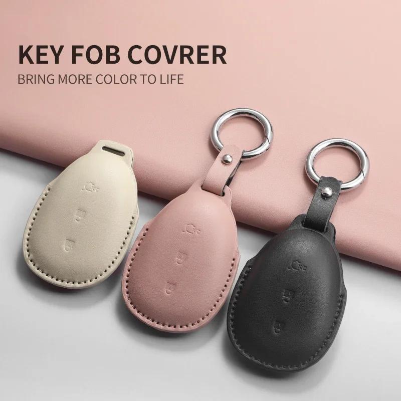 PU Leather Car Key Case Cover Holder Keychain Protective Shell for Changan Qiyuan A07 A05 Q07 Q05 Remote Key Cover