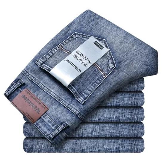 Men's Fleece Lined Jeans Winter Warm Thick Straight Fit Stretch Denim Pants