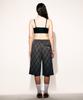 TONSIL Vintage Check Elastic Waist Bermuda Pants Navy