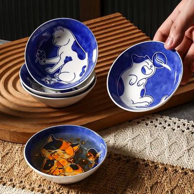 Saucengerichte im japanischen Stil, Sushi-Teller, Geschirr, Keramik, Dessert, kreativer, süßer Cartoon, Glückskatze, Muster, Wassertropfenform