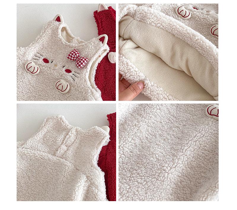 2025 Kids' Quilted Winter Dress - Trendy Girls' New Year Outfit