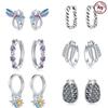 925 Silver Earrings Simple Star Moon Insect Starlight Earrings For Women Wedding Engagement Charm Earrings Jewelry Gift