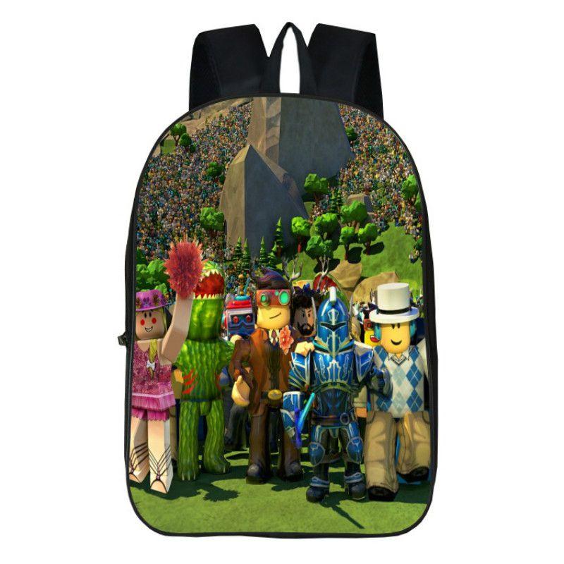 Roblox Pattern Kids School Backpack With Large Capacity And Durable Polyester Material