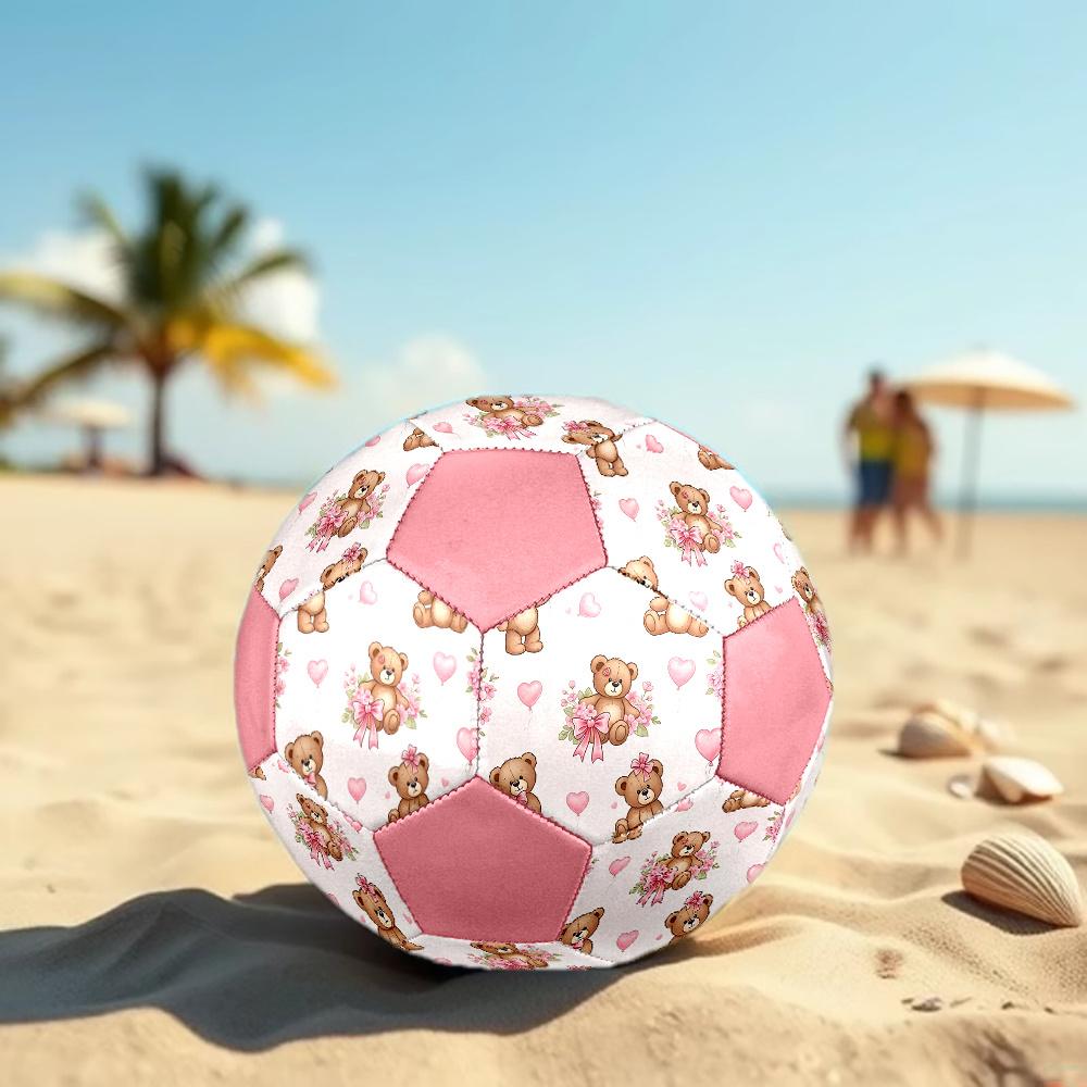 1PC Teddy Bears Balloons Abstract Colorful Soccer Ball Size 5 Football Machine Sewn Indoor/Outdoor Universal Football Gift W8