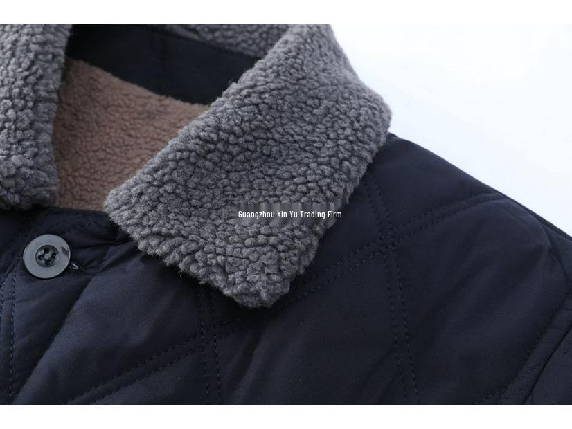 Men's Thickened Lambswool Cotton Jacket for Dad and Grandpa - Warm Winter Outerwear for Middle-Aged and Elderly.