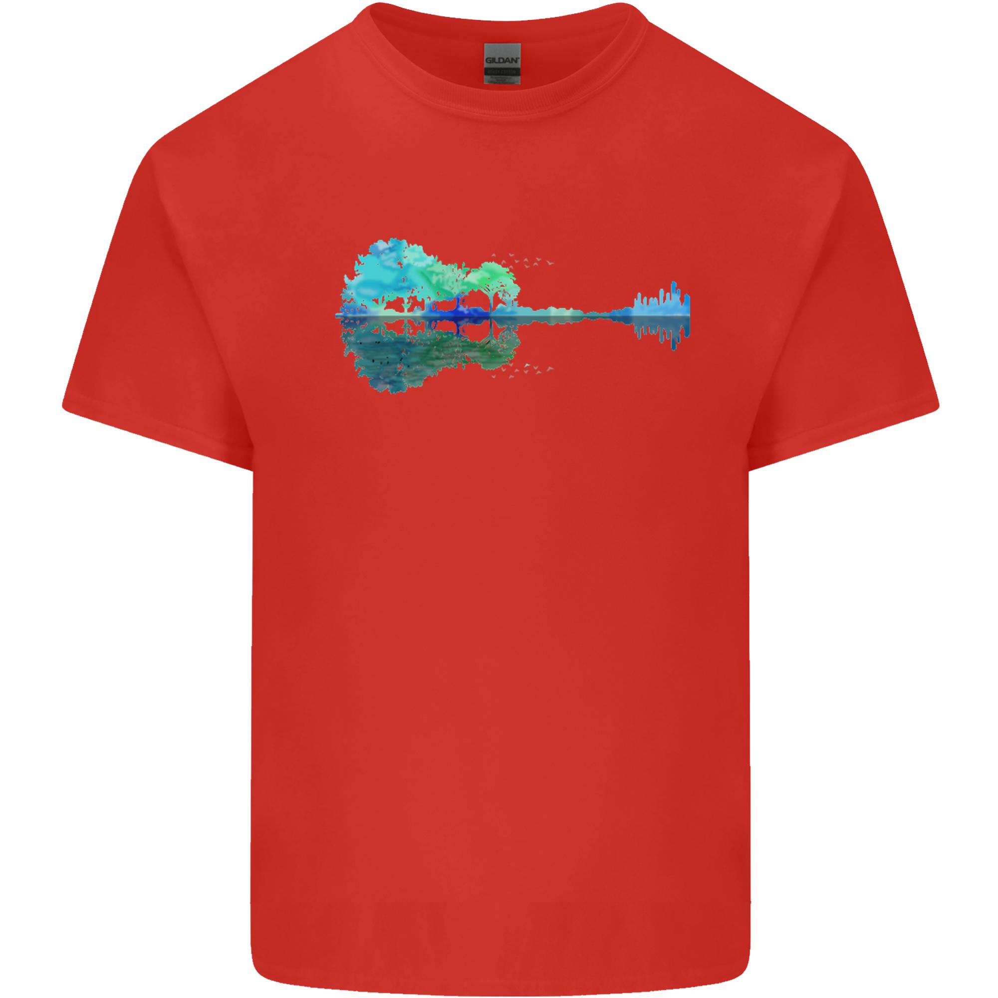 Guitar Reflection Guitarist Bass Acoustic Unisexs Light Cotton TShirt S