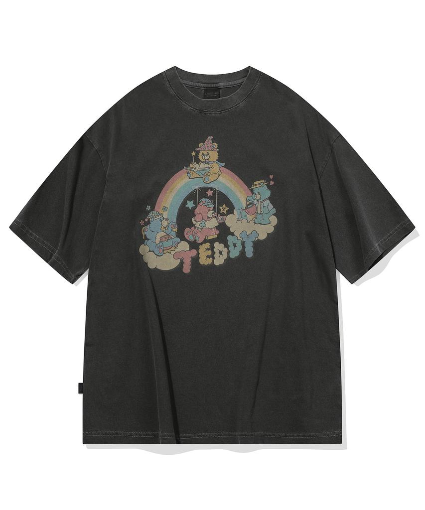 CPGN STUDIO Rain Teddy Pigment Short Sleeve T-Shirt Smoke Black