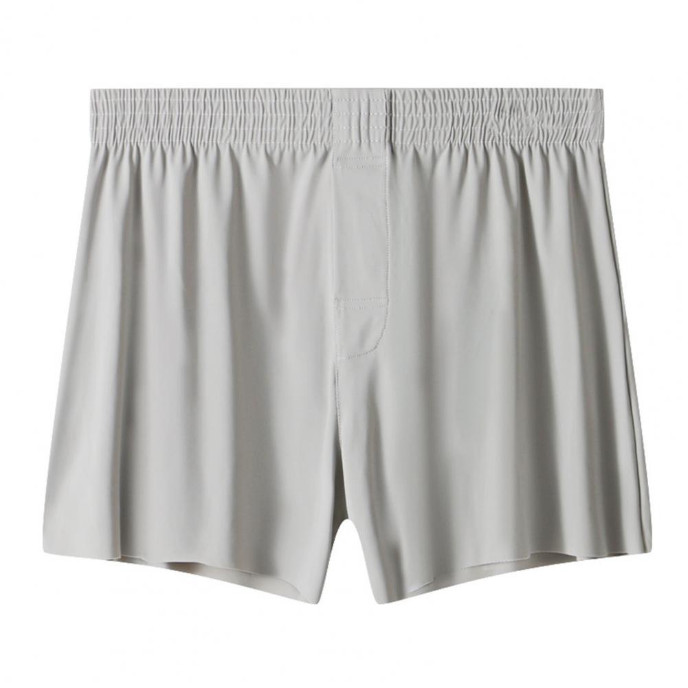

Мужские трусики, летние свободные крутые боксеры из мягкой дышащей ткани, эластичный пояс, быстросохнущие однотонные пижамные штаны M светло-серый