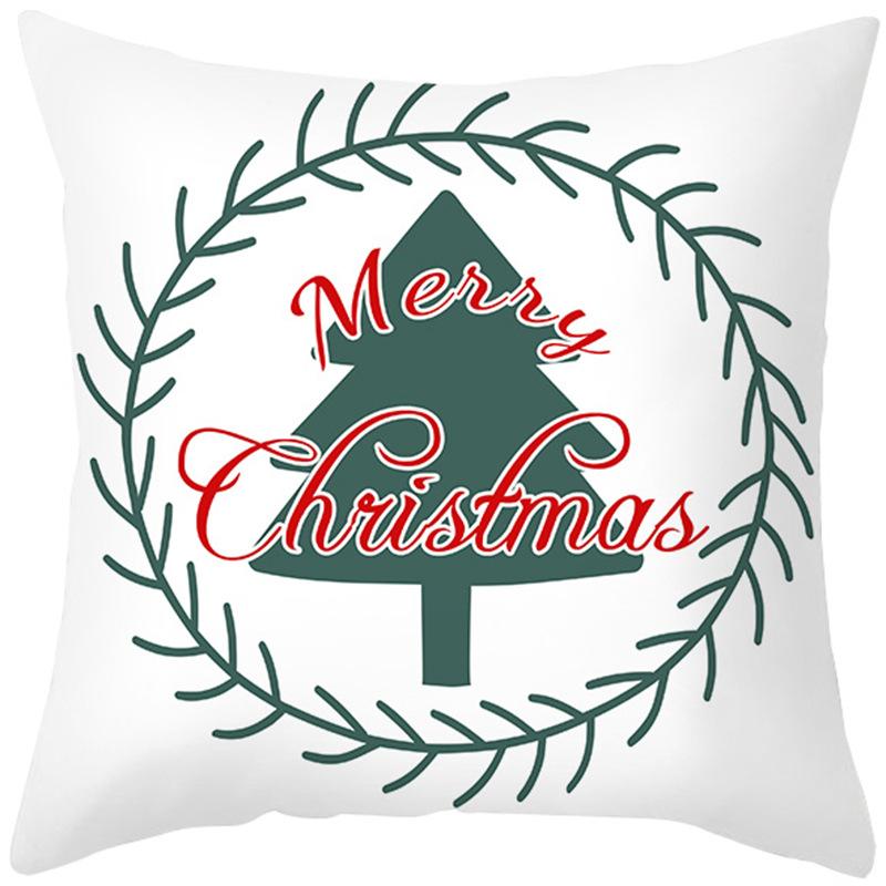 New Christmas Pillow Case Printed Peach Skin Living Room Bedroom Sofa Cushion Home Pillow Case