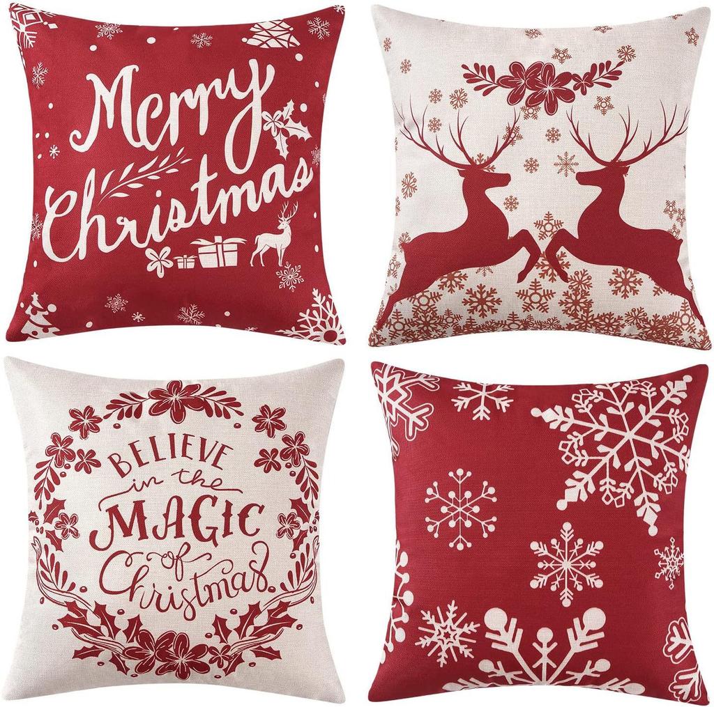 New Christmas Combination Pillowcase Christmas Hat Bell Dwarf Pillowcase Home Holiday Decoration Cushion Cover