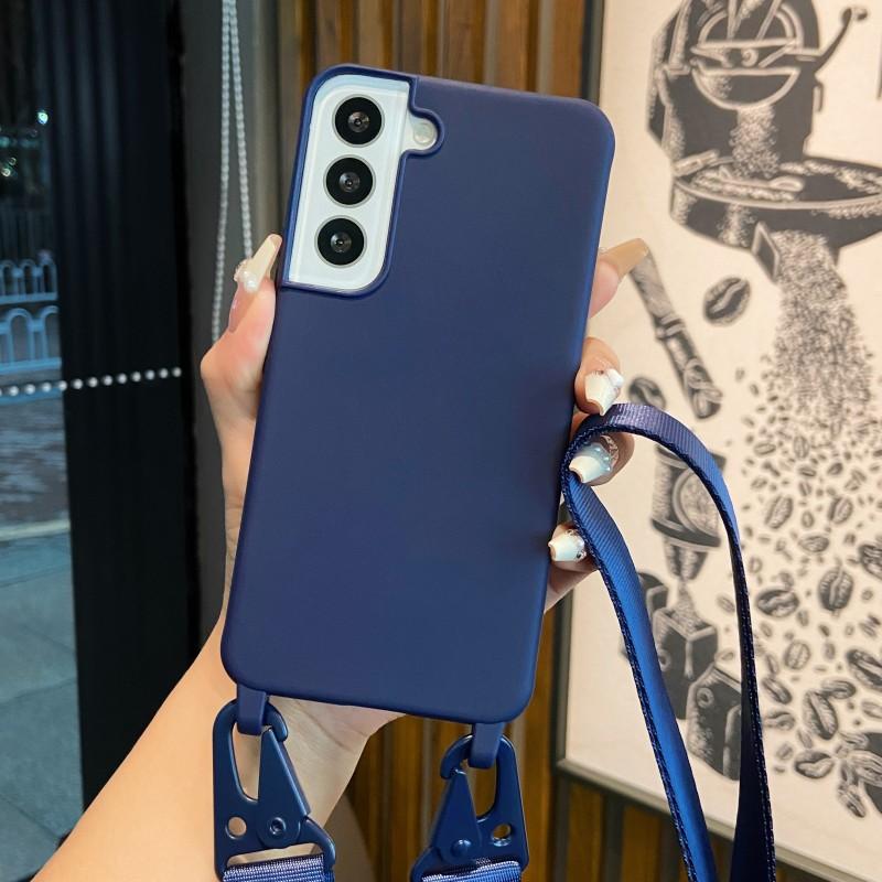 Strap Case For Samsung Galaxy A55 A15 A25 A35 A05S S24 Ultra S21 S23 FE S22 Plus Shoulder Crossbody Lanyard Neck Silicone Cover