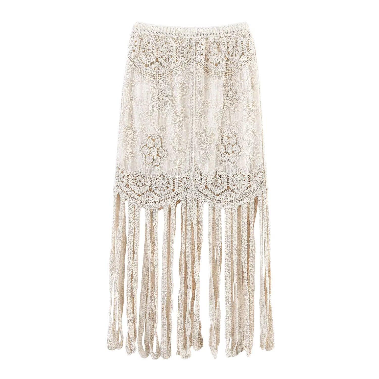 European and American style, new women s clothing, foreign style fringed skirt women s spring and summer new versatile temperament skirt XS