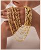 Chunky Statement Chain Necklace, Bold Link Stainless Steel Water Resistant Gold Plated Wholesale Necklace For Women Gift