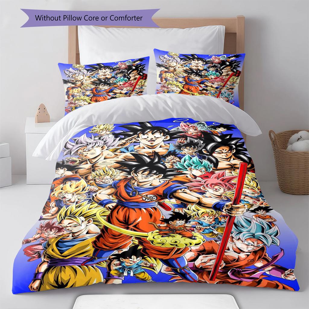 Set cu cuvertură și fețe de pernă cu model de desene animate Decorare casă Cadou de ziua de naștere (1 * husă de pilotă + 2 * fețe de pernă, fără miez)