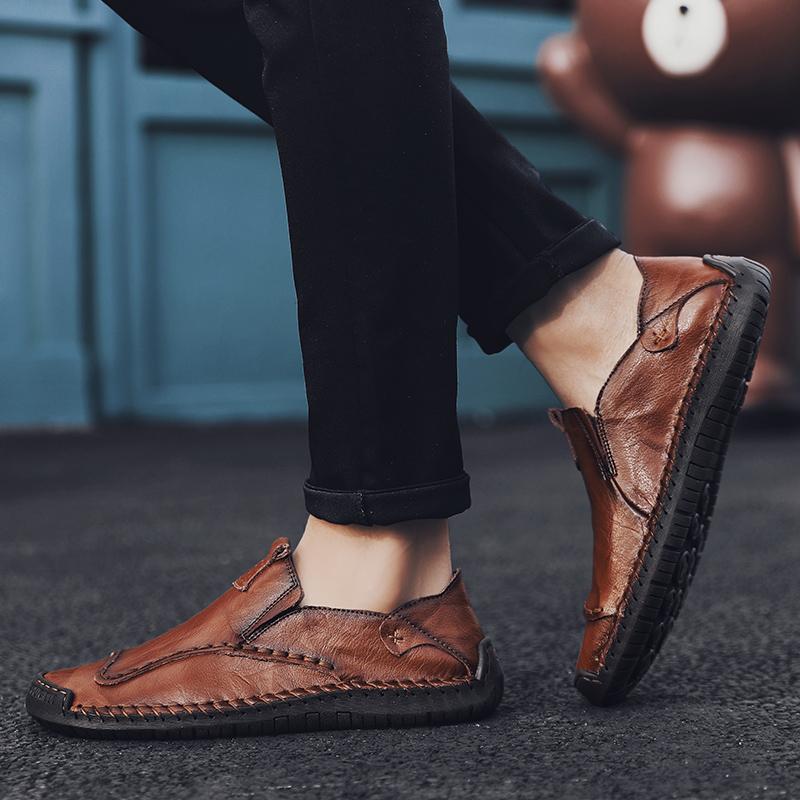 Designer Brand Men Flats Men's Leather Casual Shoes Business Style Formal Shoes Versatile Men's Loafers Lightweight Men's Shoes