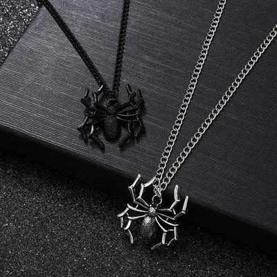Pendentif Collier Araignée Punk Hip Hop Luochen - Personnalité Exagérée Cadeau Gag Halloween Accessoire de Chaîne
