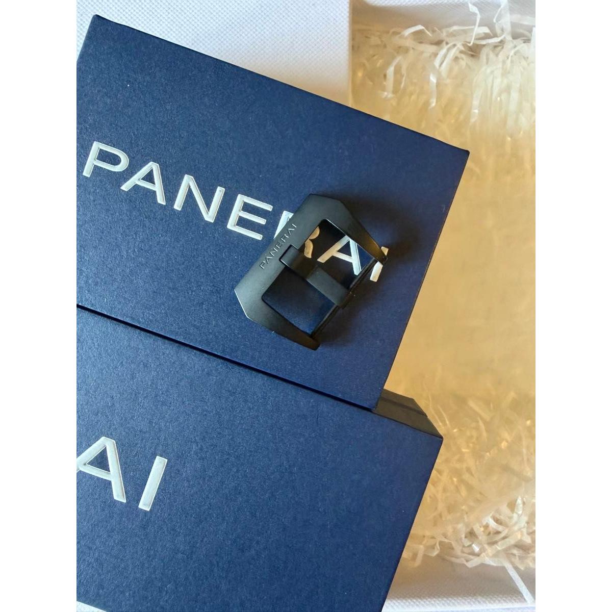 Used [Unused] Panerai genuine parts/buckle finder black PVD buckle genuine engraving genuine 22MM