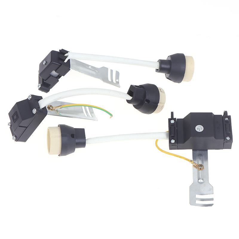 Gu10 Lamp Holder Ceramic Base And Terminal Block/Bridge W Cable And Insulating Sleeve For Gu10 Base Halogen Socke Gu10 Led Bulb