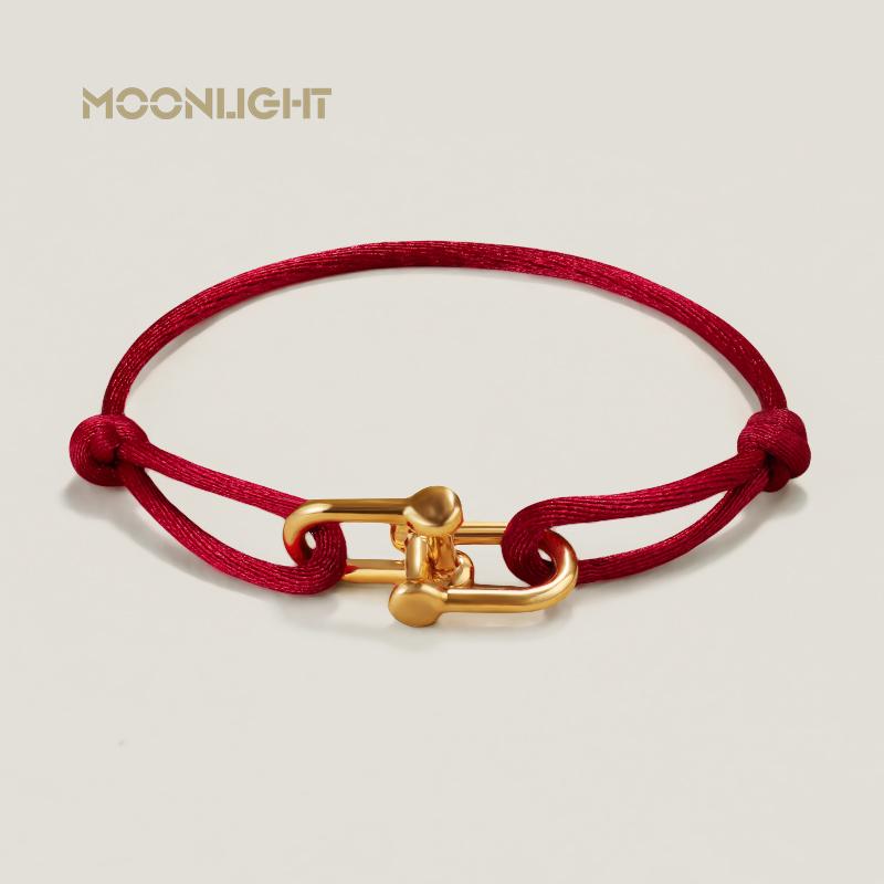 MOONLIGHT Classic Adjustable U-Shape Charm Bracelets for Women High Quality Silk Rope Bracelet Female Jewelry Gifts