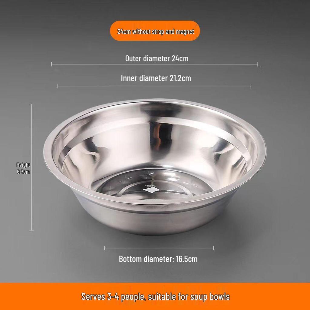 Verdikte Ronde Soep- en Rijstkom Set van Roestvrij Staal