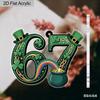 2D Flat Lucky for Irish 67 Number Pendant Acrylic Decoration Sign, Christmas Decoration Garden Decor, Suitable for decoration, Wall, porch, Room, Vill