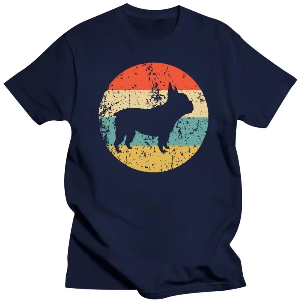 Funny French Bulldog Retro Dog T Shirts Graphic Cotton Streetwear Short Sleeve Birthday Gifts Summer Style T-shirt Mens Clothing