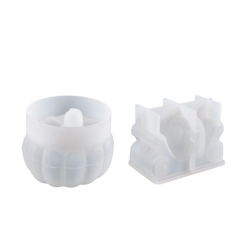 Moule en Silicone Tripode Citrouille 3D pour Bougie Parfumée Savon Plâtre Béton Artisanat DIY Outil de Fabrication de Cadeau d'Halloween