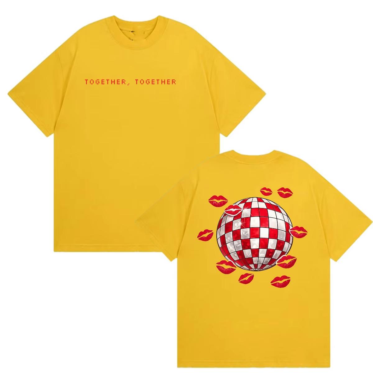 Harry Styles Zusammen Zusammen Tour 2026 Grafik T-Shirts Herren Damen Vintage Rundhals Mode Oversized T-Shirt Hip Hop Streetwear Top S red