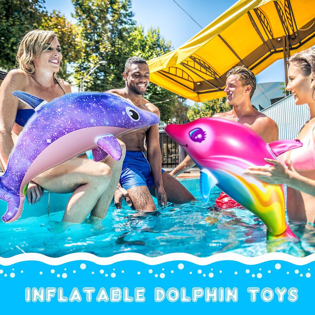 Inflatable Dolphin Pool Toy Realistic Marine Animal Blow Up Beach Float Party Favors