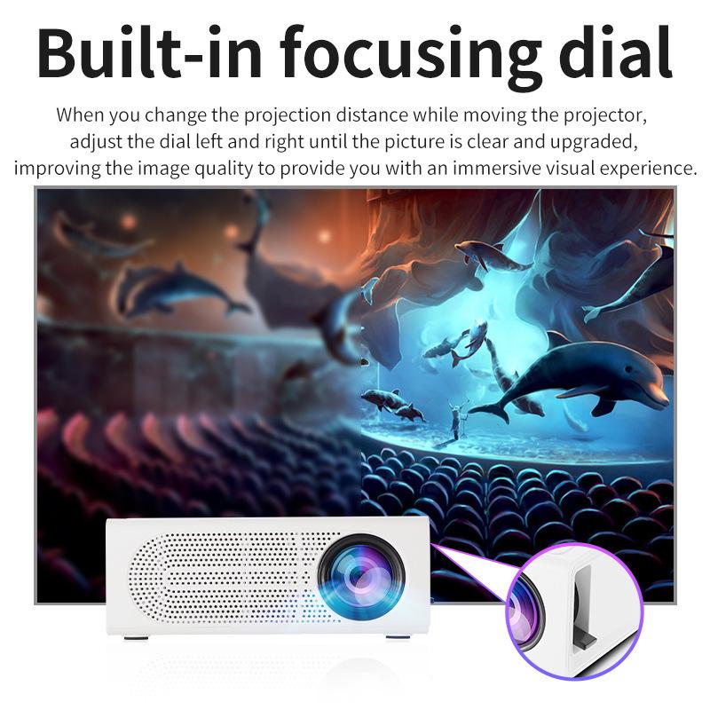 M200S Portable Mini LED Projector for Mobile Phone Home Theater, Supports 1080p Wired Screen Mirroring