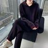 Women's Mid-Length Hooded Mink Velvet Sweater Dress - Thick Knit, Loose Fit, Autumn/Winter Pullover.