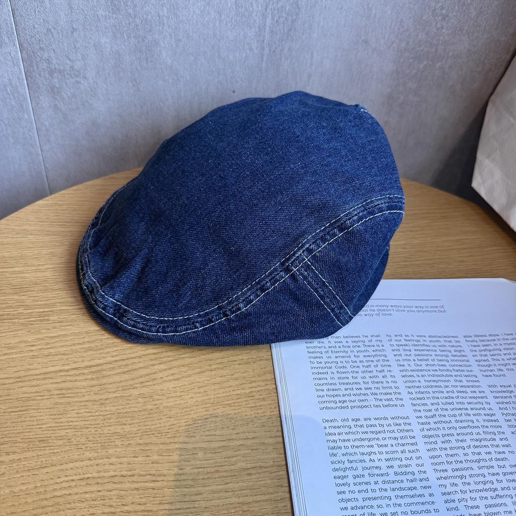 Retro Color Solid Denim Newsboy Cap Vintage Wash Sunshade Street Style Fashion