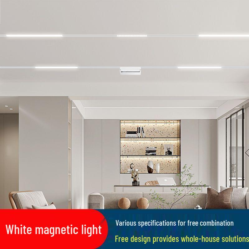 Pure White Recessed & Surface Mounted Magnetic Track Light - LED, No False Ceiling Needed