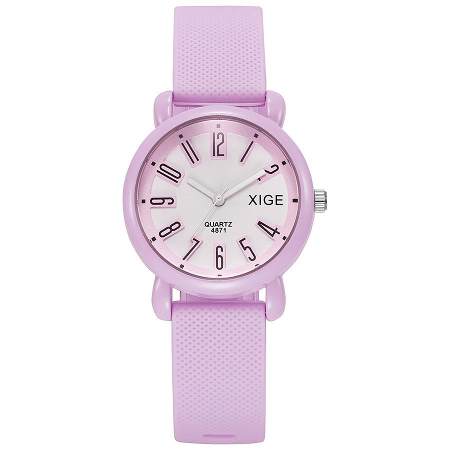 Candy Color Silicone Strap Waterproof Women'S Watch Student Watch Dopamine Color Matching Quartz Watch