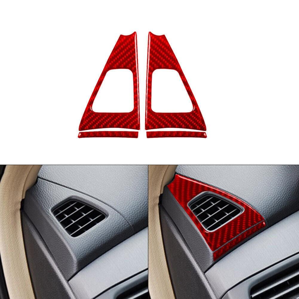 2Pcs Red Carbon Fiber Defogger Vent Trim Cover For Honda Accord Coupe 2008-2012