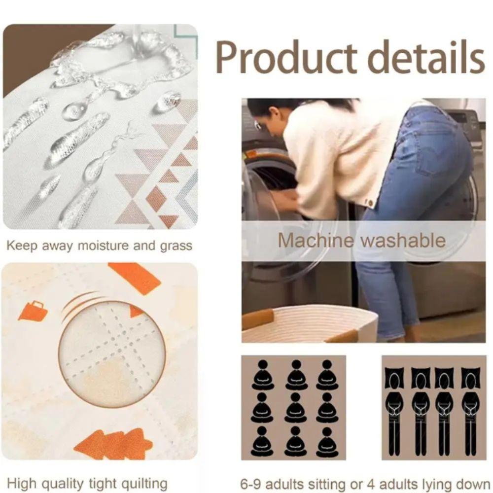 Carrying Handle Waterproof Picnic Blanket Large Size Camping Pad Beach Blanket  Barbecues