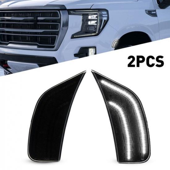 2x For - Cadillac Escalade Smoked ESV LED White Bumper Side Marker Light